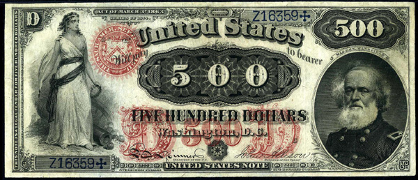 1874 $500 Legal Tender Note