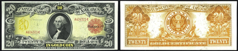 1905 $20 Technicolor Gold Certificate