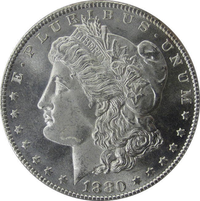 1880-S Morgan Silver Dollar obverse